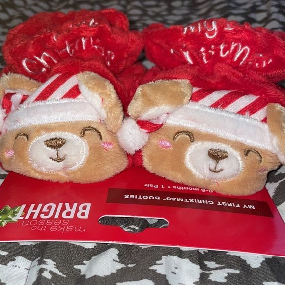 Walgreens 0-4 Mos. My First Christmas Booties Nwt. Bundle item only - Picture 2 of 7